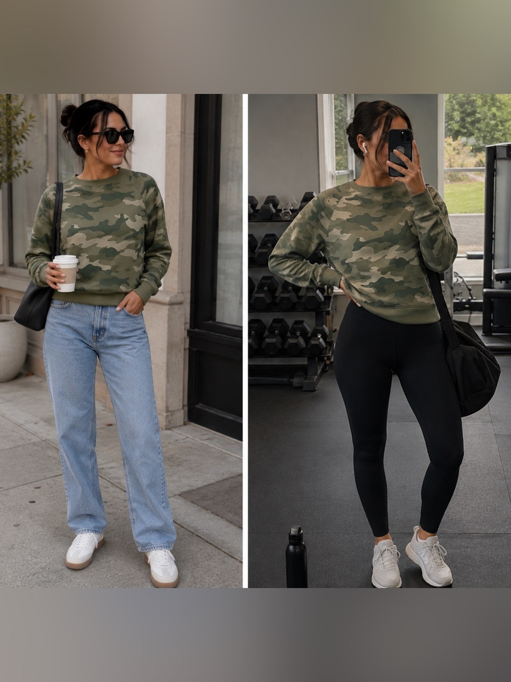 Old Navy Green Camo Crewneck Sweatshirt XS
